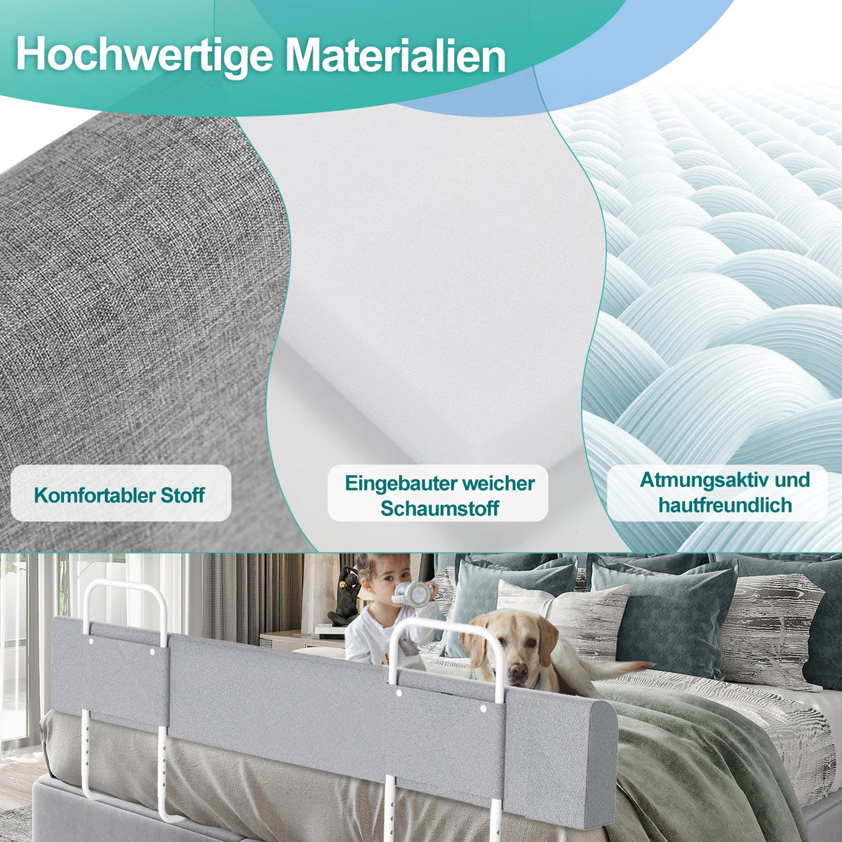 Rausfallschutz Bett 180x200 Set