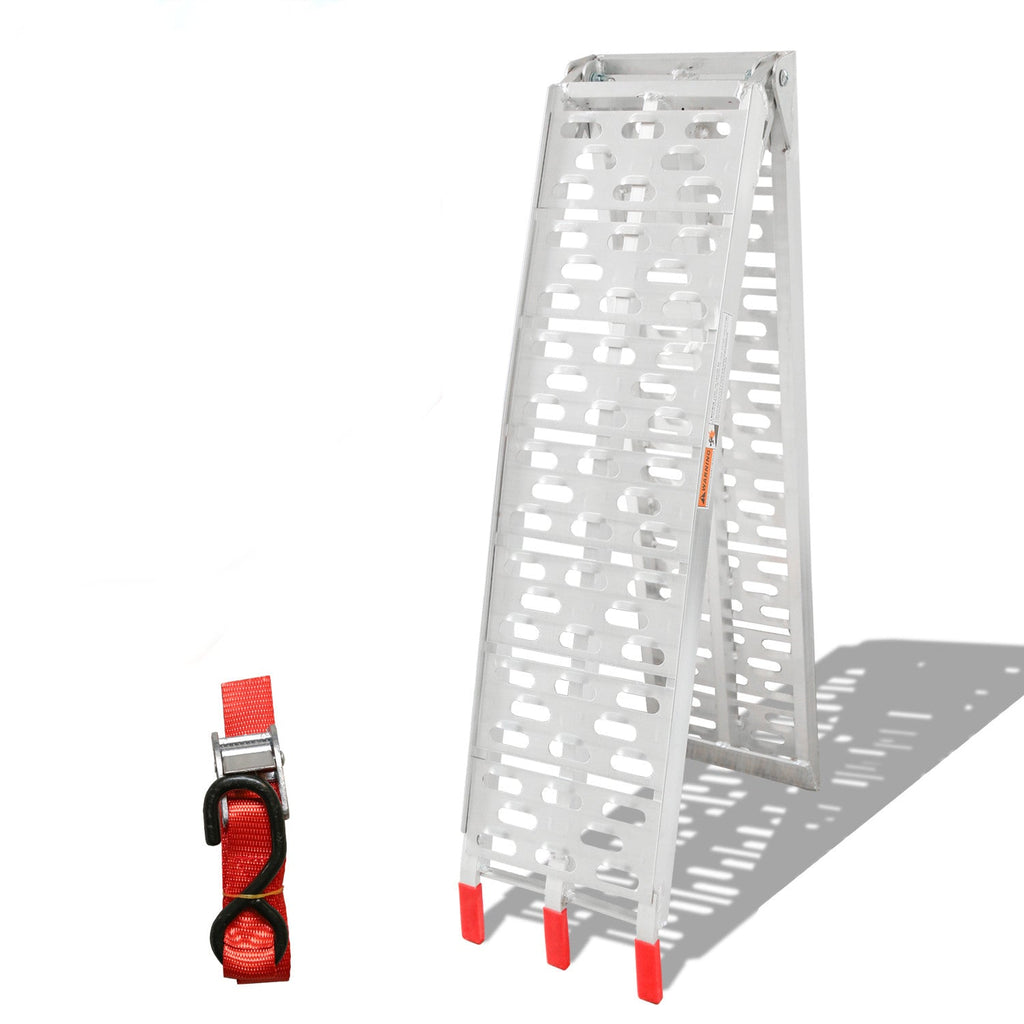 BMOT Auffahrrampe Klappbar 340kg Faltbare Alu Motorradrampe