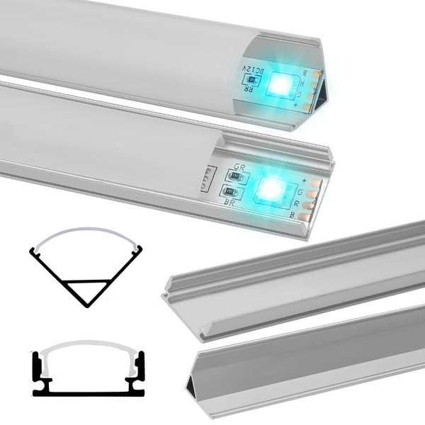 BMOT 10x 1m LED Profil Aluminium für LED Stripes U-Form/V-Form