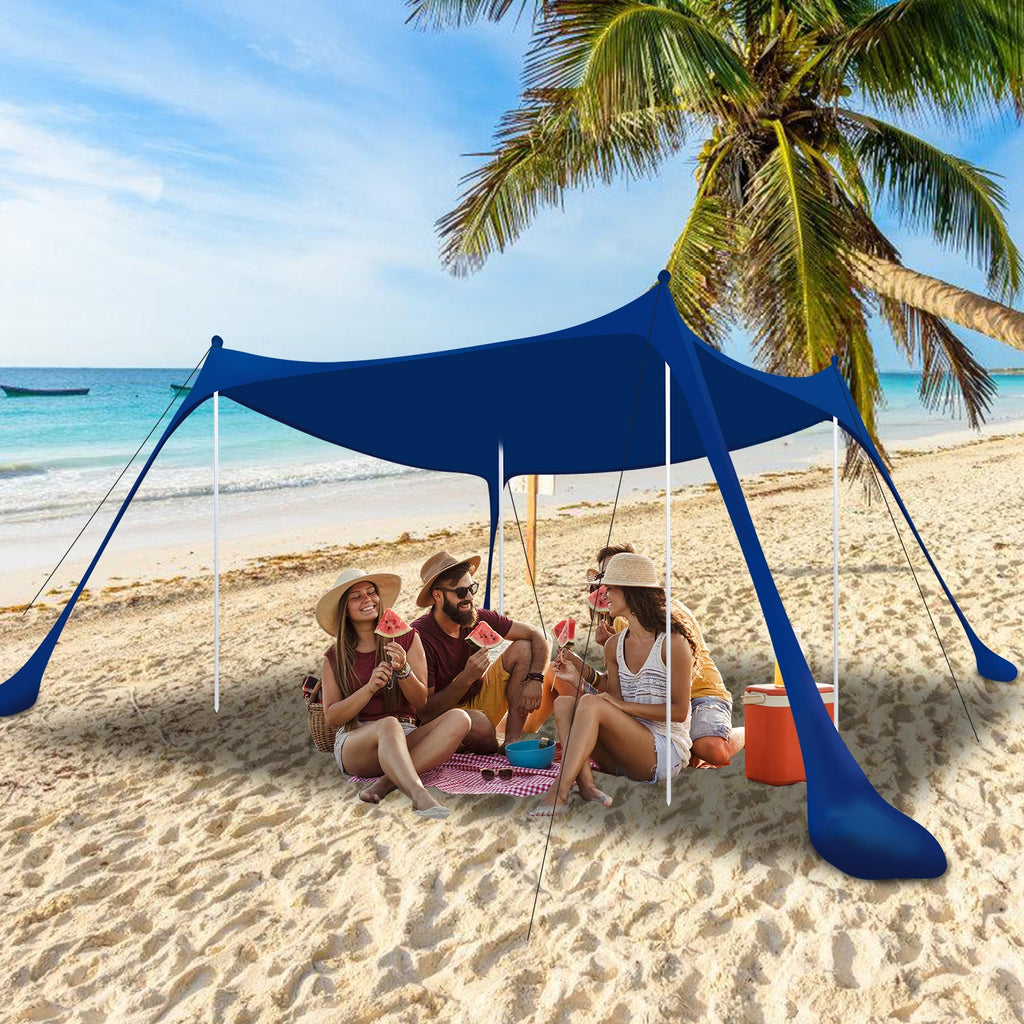 BMOT Strandzelt Sonnenschutz Strandmuschel 3×3m