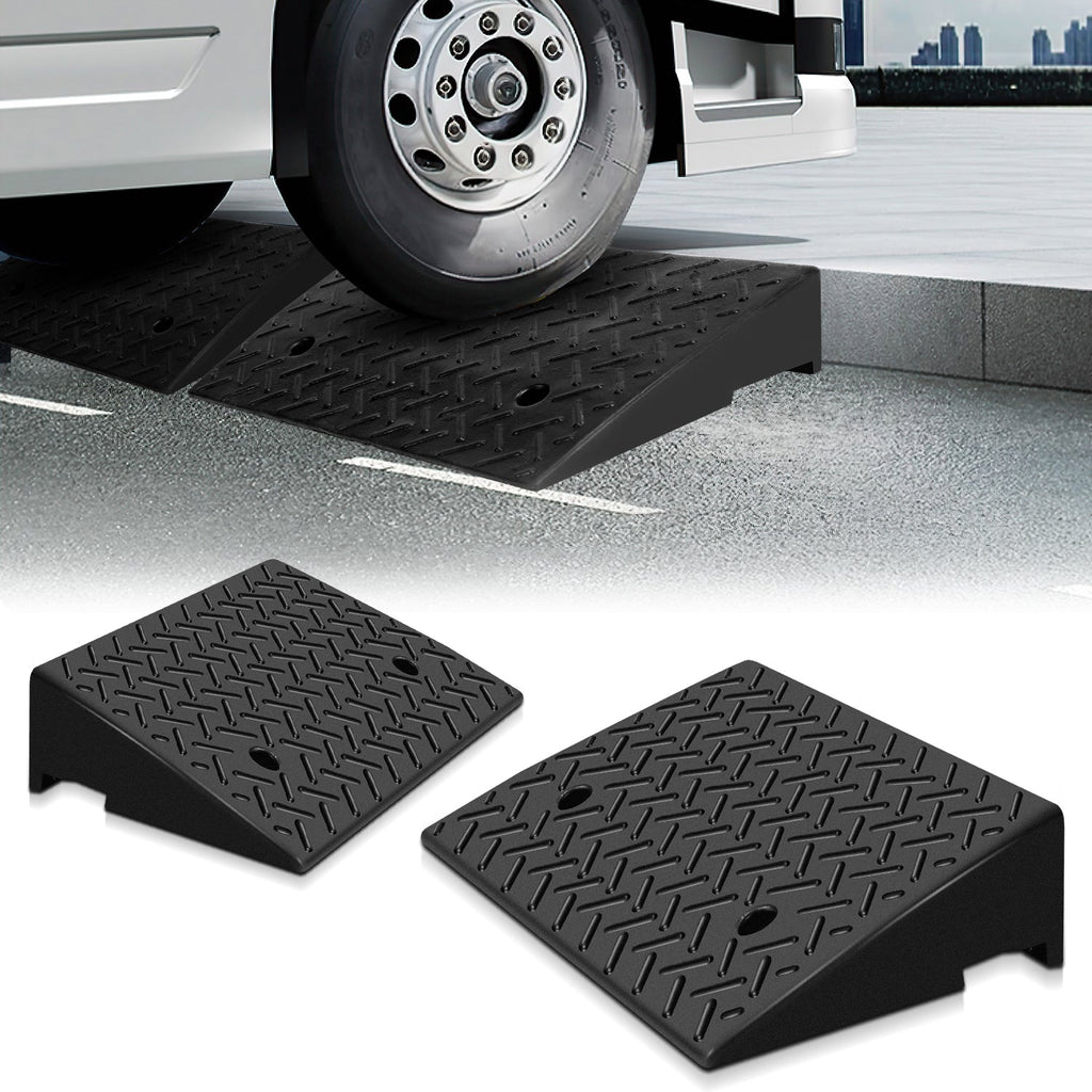 BMOT 2er Pack Bordsteinrampe Gummi Auffahrrampe 3T