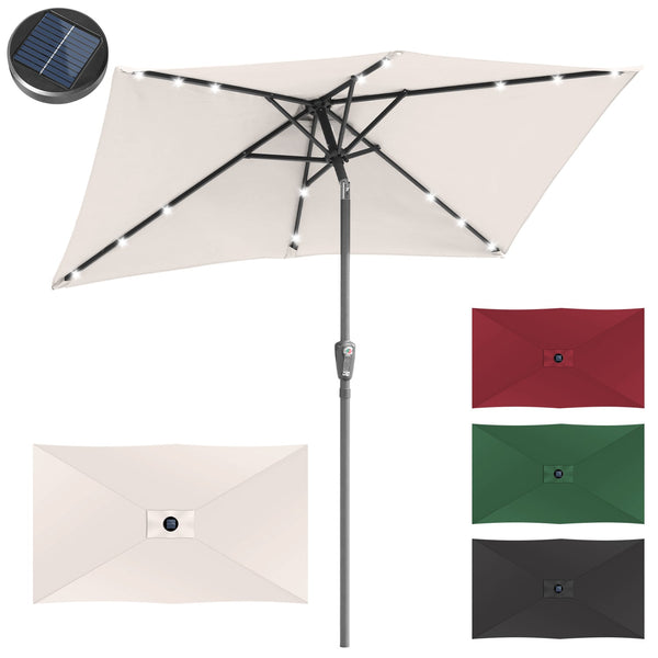 BMOT Sonnenschirm 210x140 / 300x200cm Rechteckig mit LED Solar