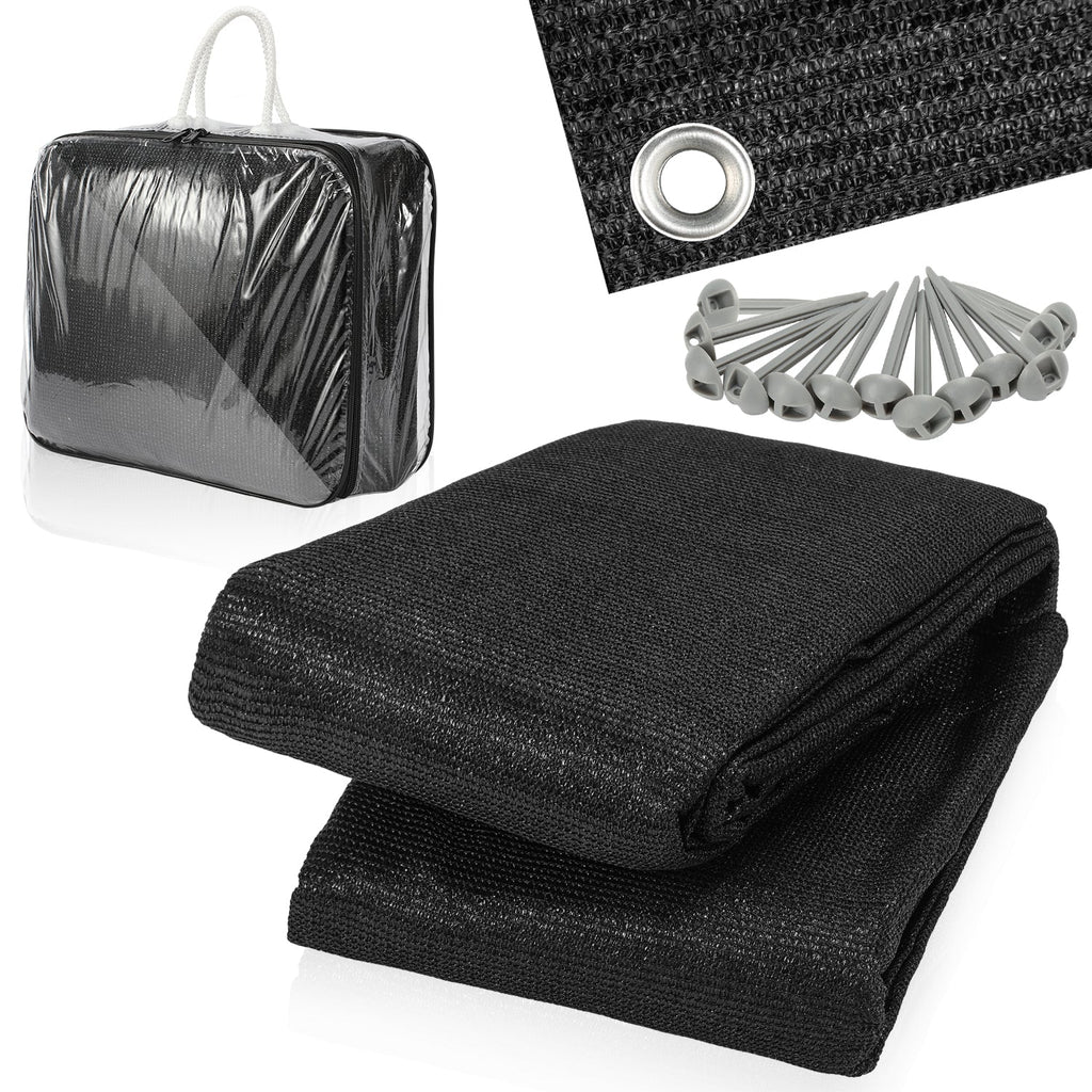 BMOT Campingteppich Vorzeltteppich Schwarz