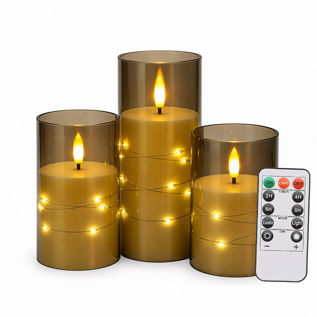 BMOT LED Kerzen 3er Set Fernbedienung