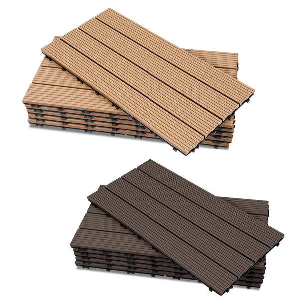 BMOT WPC Terrassenfliesen Klickfliese 30x60cm 6stk