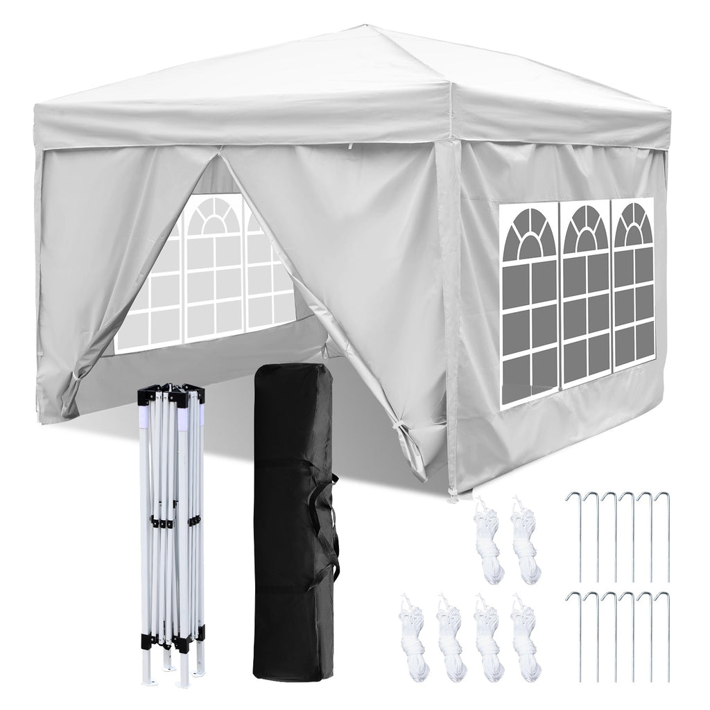 BMOT Pop-Up Pavillon Gazebo 3x3m mit Seiten