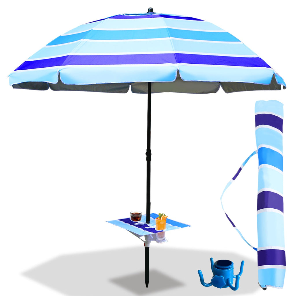 BMOT Strandschirm Sonnenschirm Ø 213cm mit Tisch