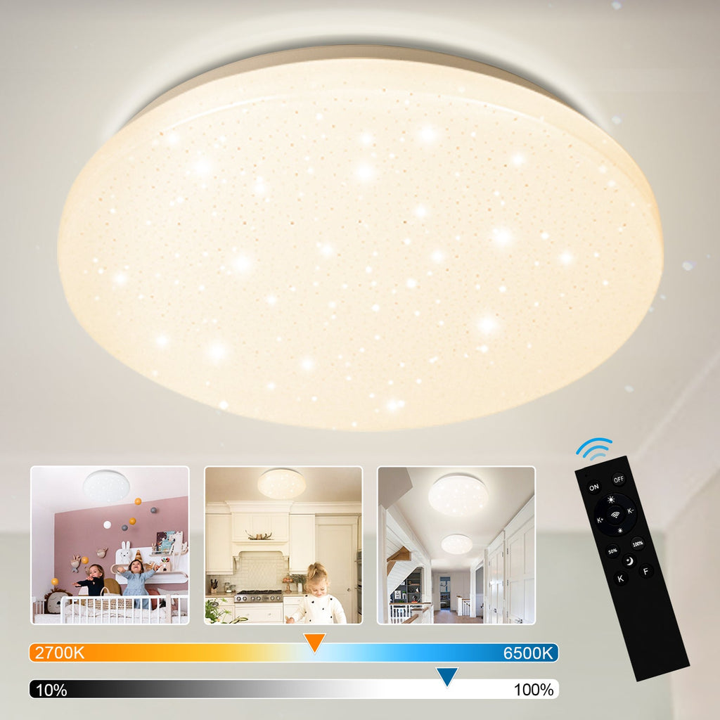 BMOT 24W LED Deckenleuchte Dimmbar mit Sternenhimmel-Effekt