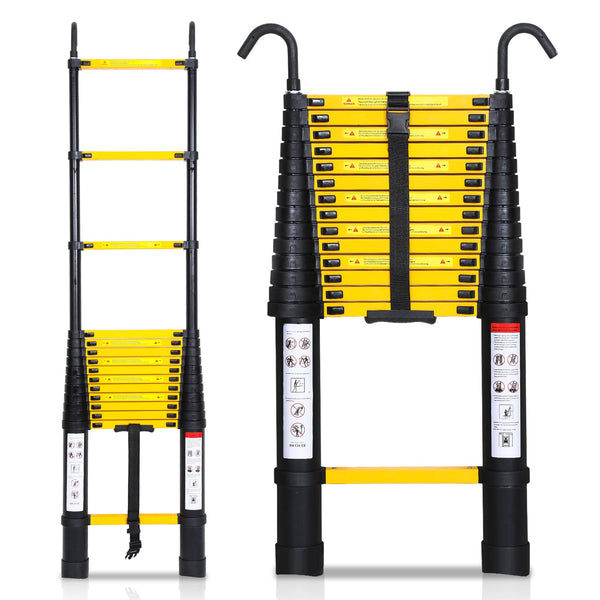 BMOT Teleskopleiter Aluminium mit Abnehmbarem Haken