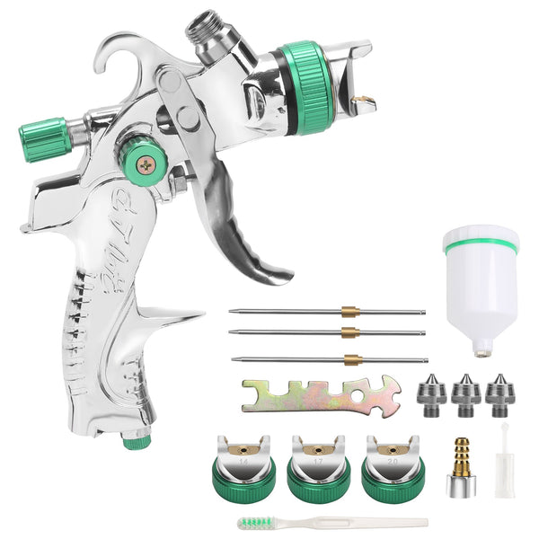 BMOT HVLP Lackierpistole Spritzpistole Set mit Edelstahldüs