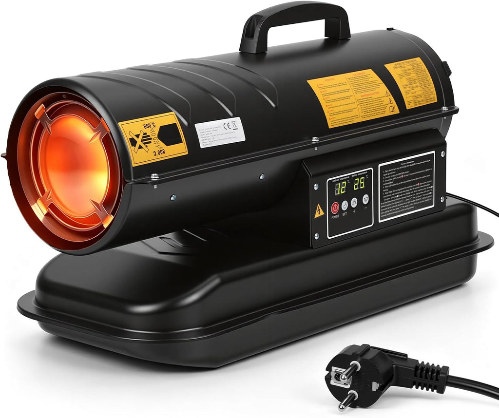 BMOT Diesel Heizkanone 20 kW, 22 L Tank, 550 m³/h, mit Thermostat & Flammenüberwachung