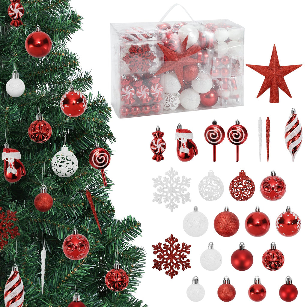 BMOT Weihnachtskugeln Set 130 Christbaumkugeln für Weihnachtsbaum