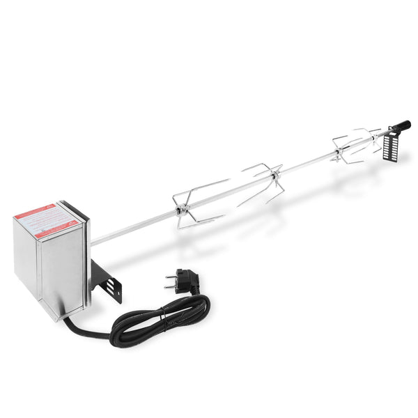 BMOT BBQ Grillspieß Edelstahl Motor 4x Fleischnadel