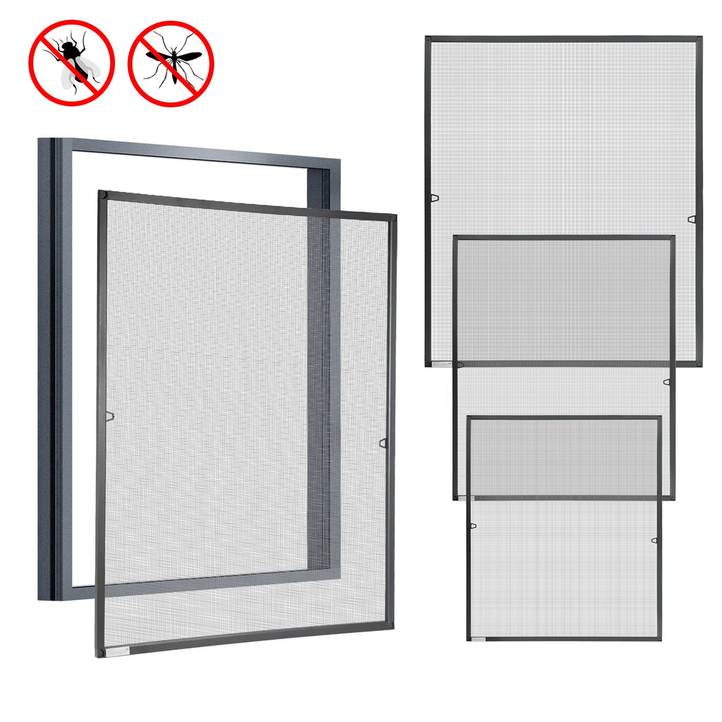 BMOT Fliegengitter Fenster Insektenschutz Anthrazit
