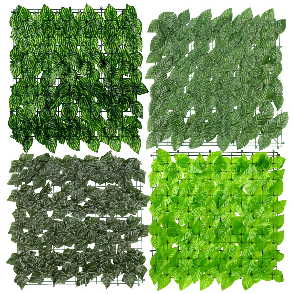 BMOT Künstliche Efeu Hecke Sichtschutz 50*50cm 12 Stück