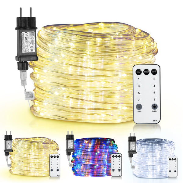 BMOT LED Lichterschlauch mit Fernbedienung und Timer 10m-30m