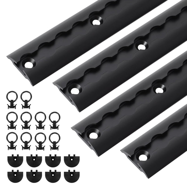 BMOT Airlineschiene 4x 1m Aluminium für Wohnmobile und LKW Schwarz