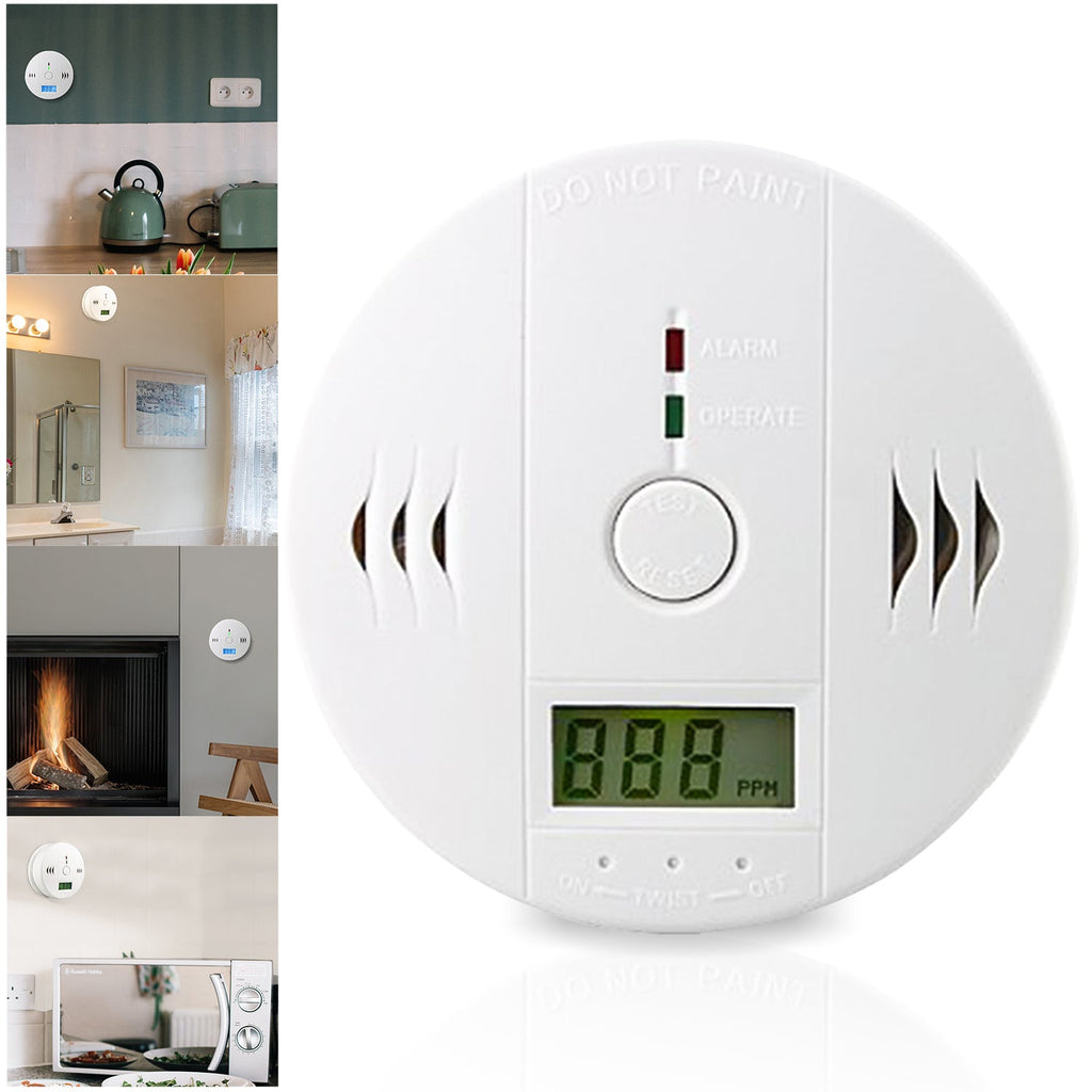 BMOT CO Melder Alarm Kohlenmonoxid Gasmelder Rauchmelder Gaswarner LCD Anzeige Kohlenmonoxidmelder Brandschutz