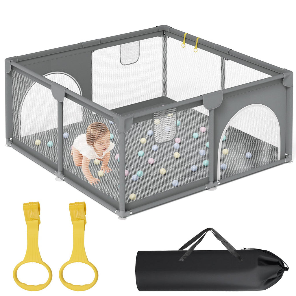 BMOT Baby Laufstall Laufgitter Faltbar 130x130cm/150x180cm