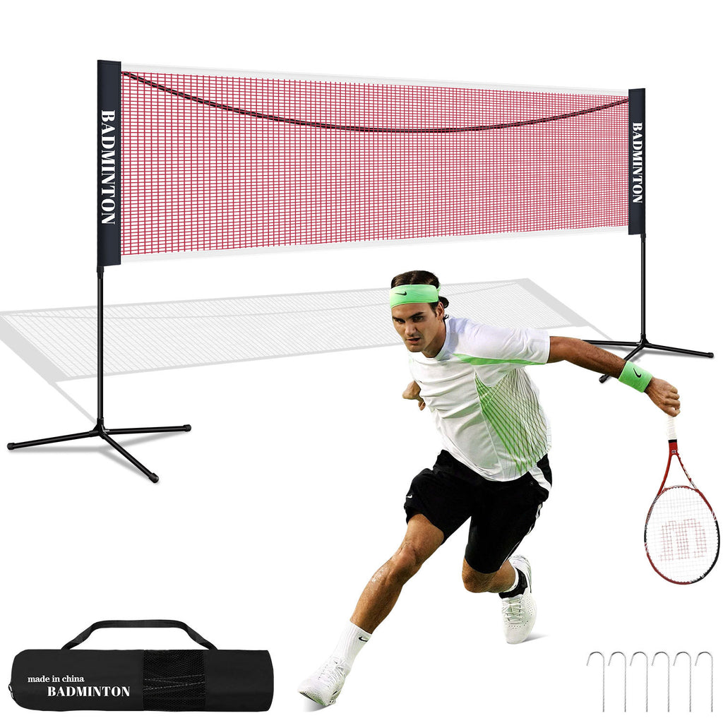BMOT Badmintonnetz mit Gestell Tragbares Volleyballnetz 3.1m/ 4.1m/5.1m