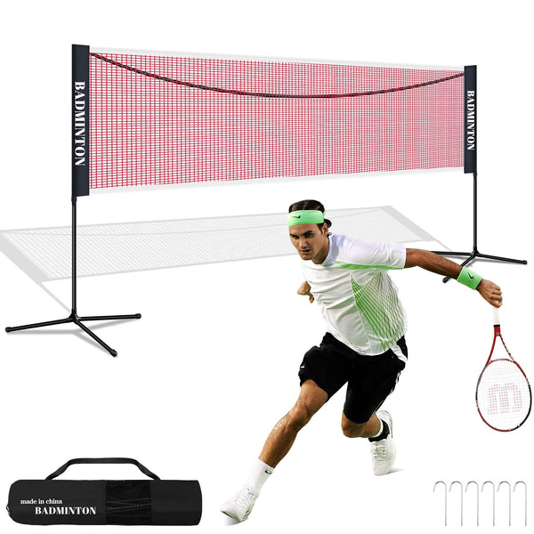BMOT Badmintonnetz mit Gestell Tragbares Volleyballnetz 3.1m/ 4.1m/5.1m
