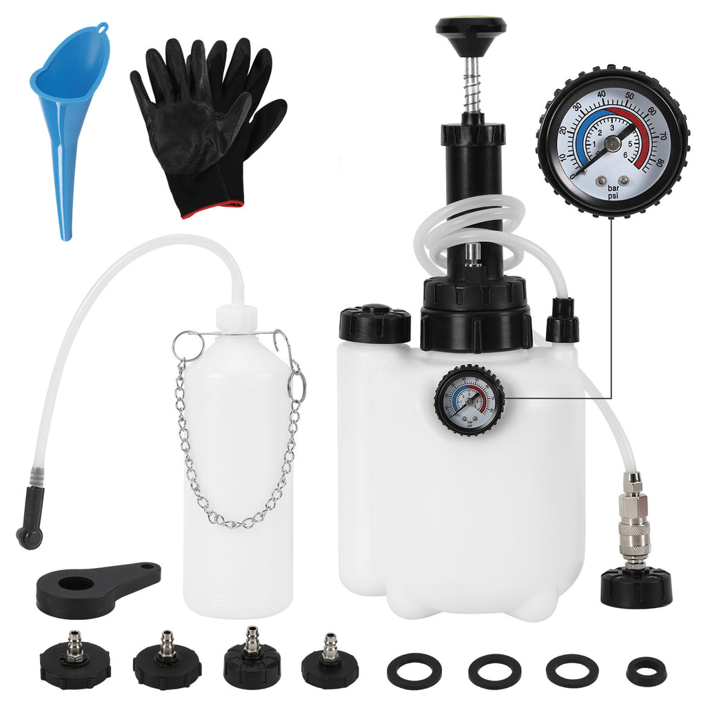 BMOT 3L Bremsflüssigkeit Bremsenentlüftungsgerät mit 1L Absaugbehälter