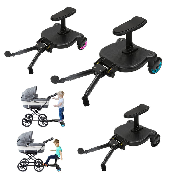 BMOT Buggy Board Kinderwagen Mitfahrbrett mit 2 Rädern Universal