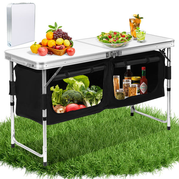 BMOT Campingküche Küchenbox Faltbar 2 Fächer