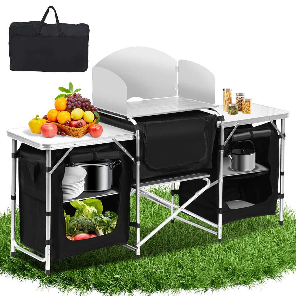 BMOT Campingküche Küchenbox Faltbar 5 Fächer