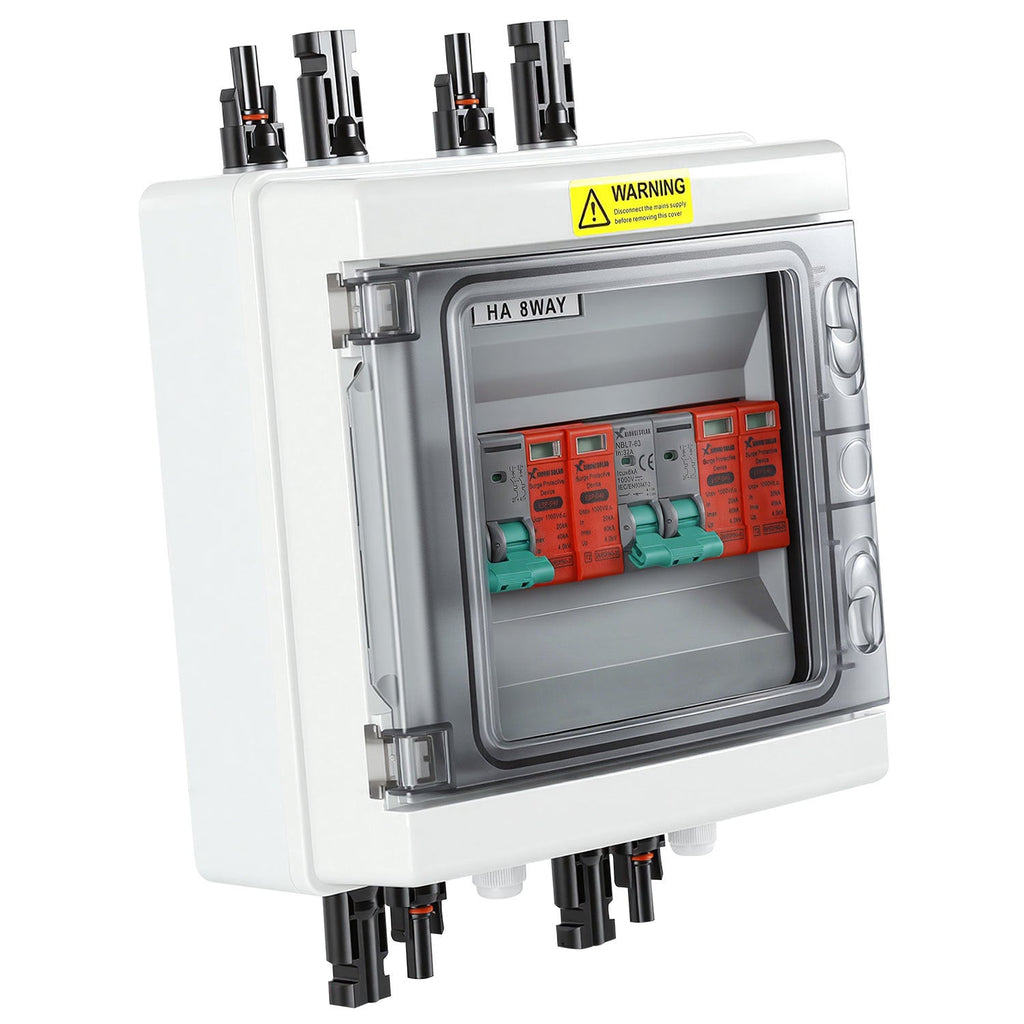 BMOT PV-Combiner-Box 1000W 32A mit Überspannungsschutz & Sicherungsautomat