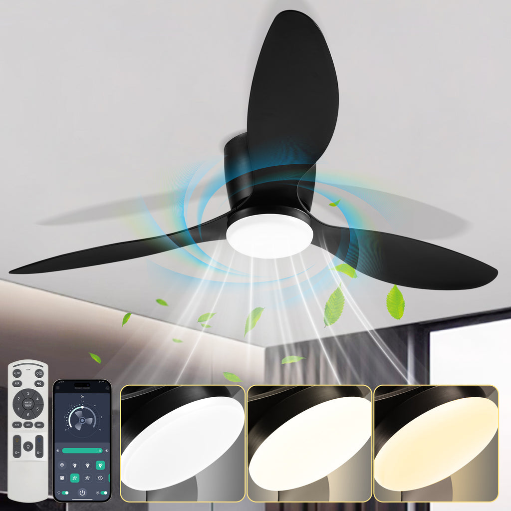 BMOT Deckenventilator Lüfter LED Deckenlampe 40W
