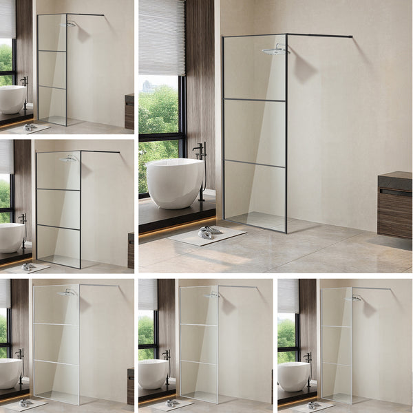 BMOT Duschwand Glas mit Rahmen für Walk-In Dusche
