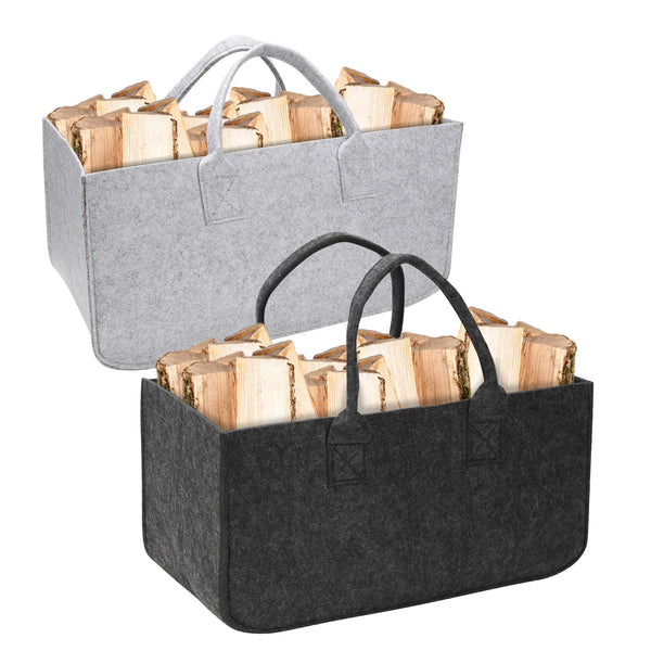 BMOT 2X Filztaschen Filzkorb Kaminholzkorb Aufbewahrungskorb