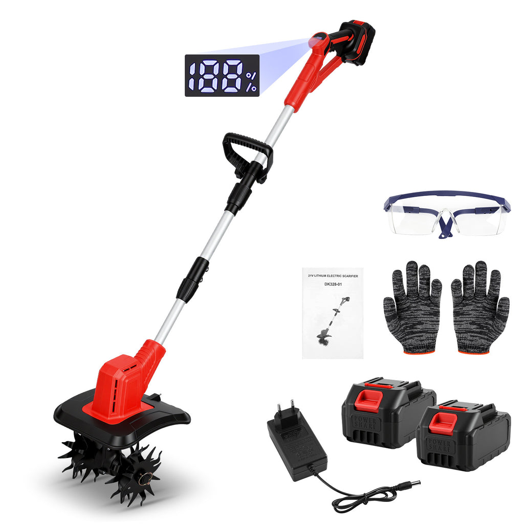 BMOT 400W Akku Gartenfräse mit 2 Akkus Tragbar