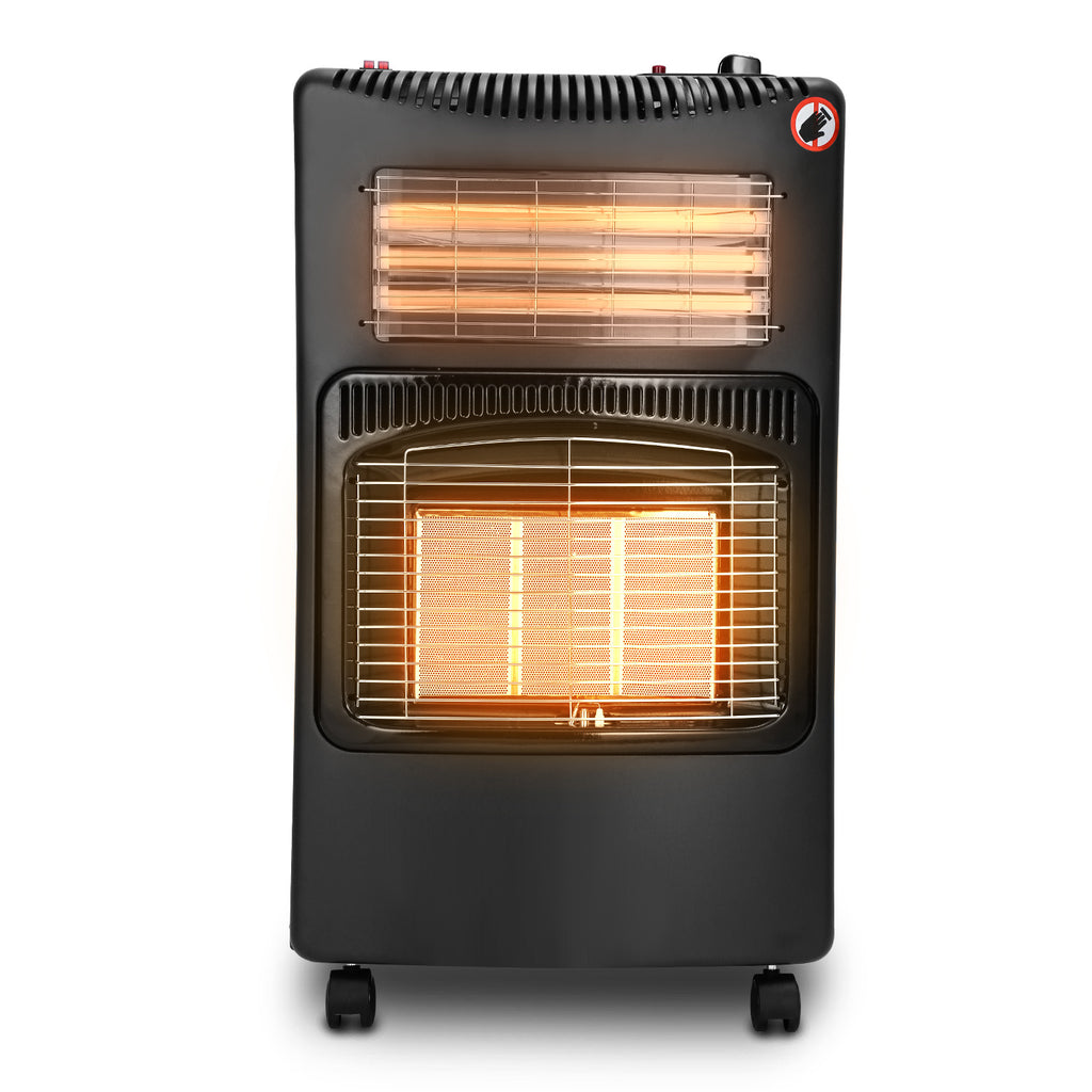 BMOT Gasheizer 4200 W mit Keramikbrenner, inkl. Gasdruckregler & Gasschlauch