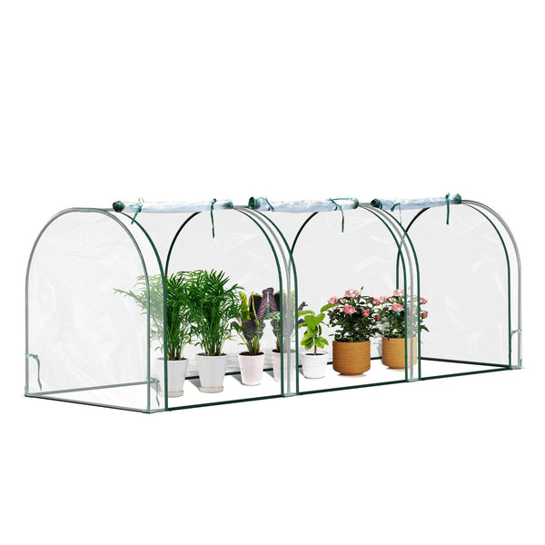 BMOT Gewächshaus Foliengewächshaus 270×90×90 cm PVC Transparent