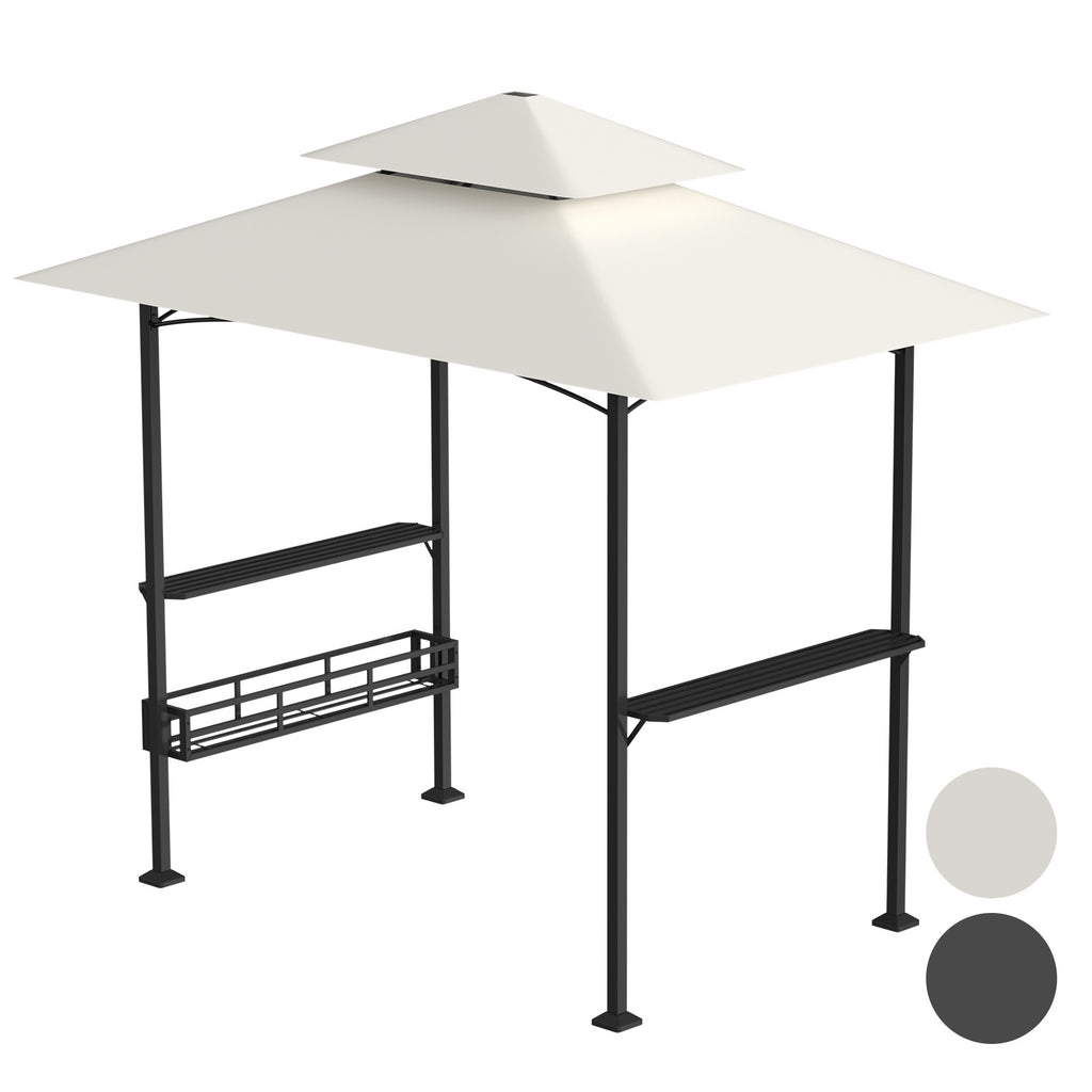 BMOT Grillpavillon Grillunterstand Wasserdicht mit 2 Seitenregalen