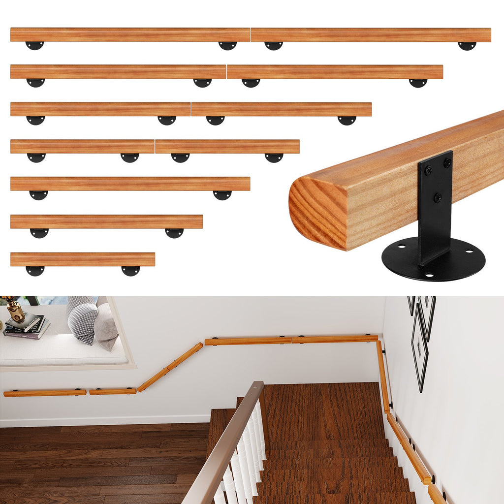 BMOT Handlauf Treppengeländer Kiefernholz Halbrunde Wood