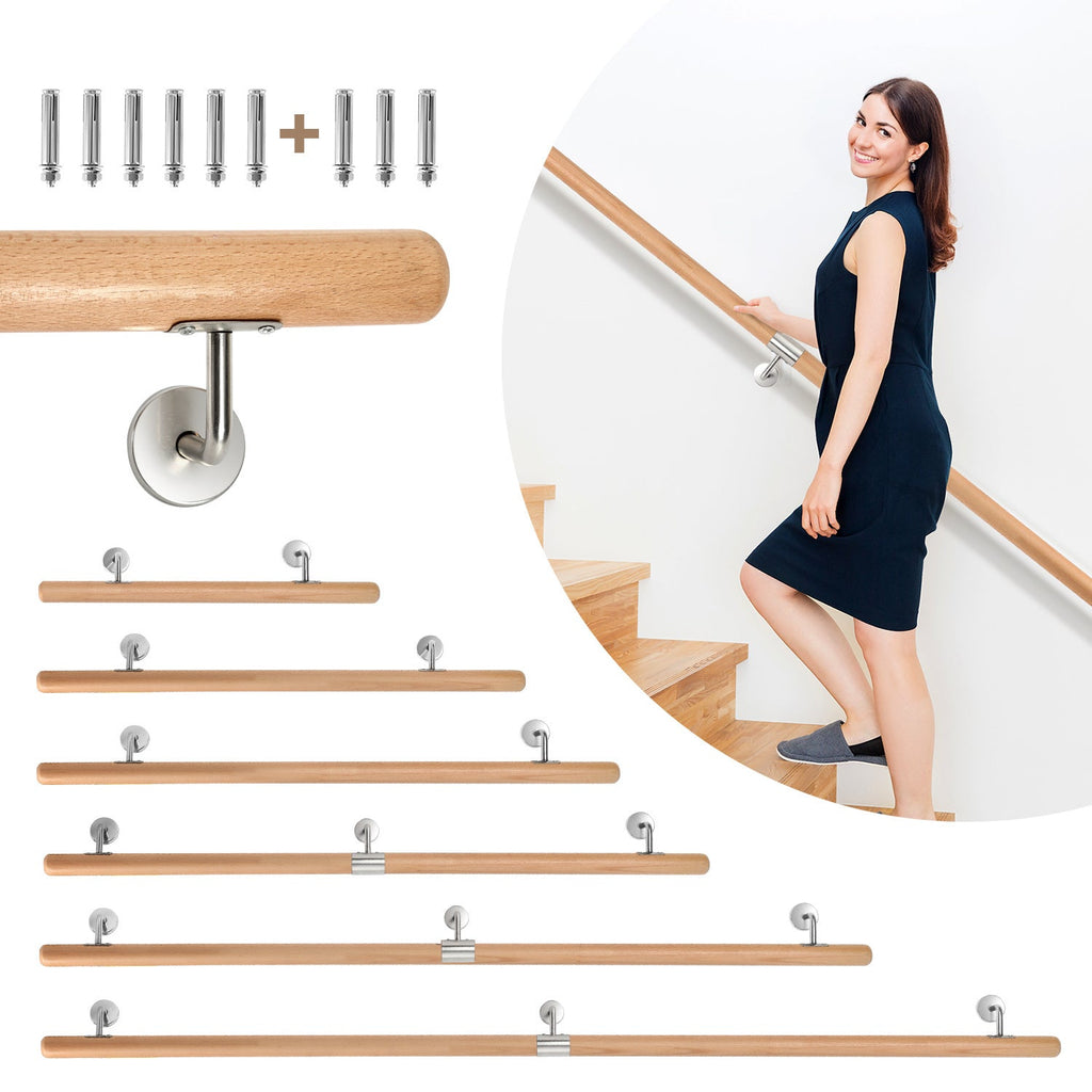 BMOT Handlauf Geländer Buche Holz 50- 200cm