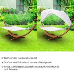 BMOT Hängematte mit Gestell & Sonnendach Holz Hammock
