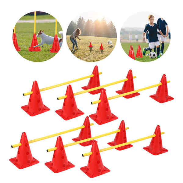 BMOT Hindernis Set Agility Set mit 12 Hinderniseimern und 6 Verbindungsstangen
