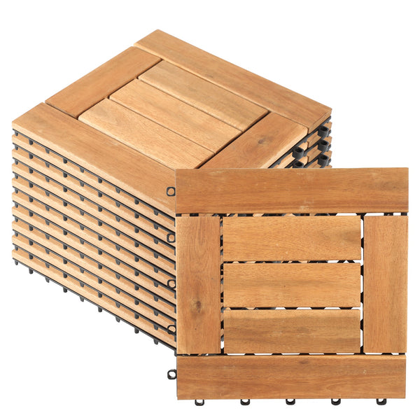 BMOT Holzfliesen Balkonfliesen 30x30cm 11 Fliesen