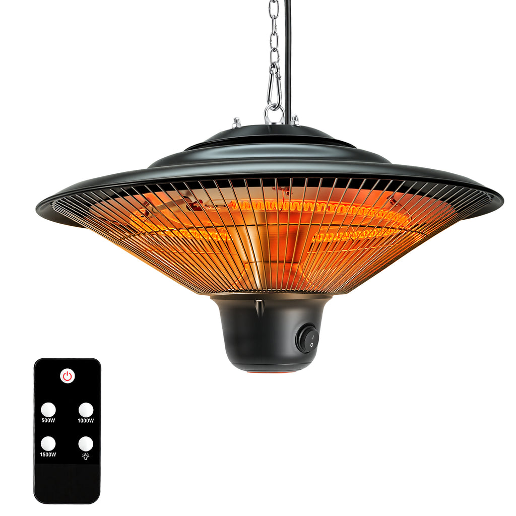 BMOT Infrarot Heizstrahler 1500 W, 3 Heizstufen, mit Fernbedienung & LED-Licht