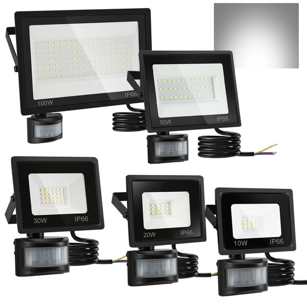 BMOT LED Fluter mit Bewegungsmelder Kaltweiß 10W-100W(kein Stecker)