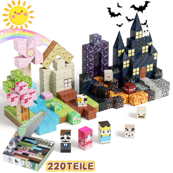 BMOT Magnetische Bausteine Würfel Kinder 220 Stück