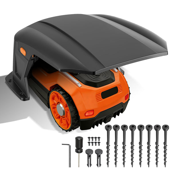 BMOT Mähroboter Garage mit klappbarem Dach Grau