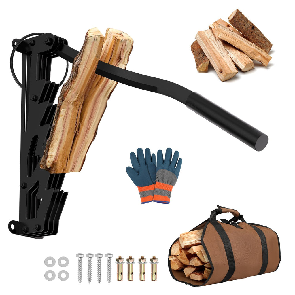 BMOT Manueller Holzspalter,Wandhalterung Brennholzspalter, Handholzspalter, Wand Holzspalter, Wood Splitter für Outdoor & Indoor