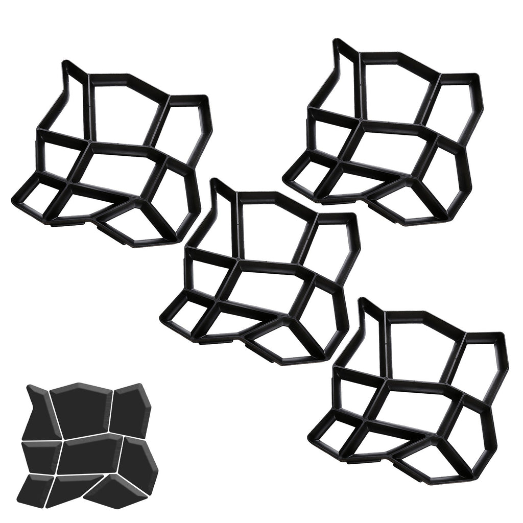 BMOT Pflasterform DIY Schwarz Kunststoff Pflasterschablone Pflastermacher fachgerechter Außenbereich Trittplatten Gießformen solide und stabil