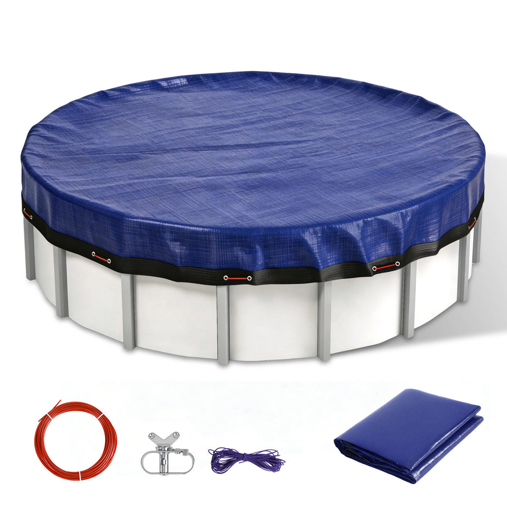 BMOT Poolabdeckung Rund Poolplane 160 g/m² für Aufstellpool