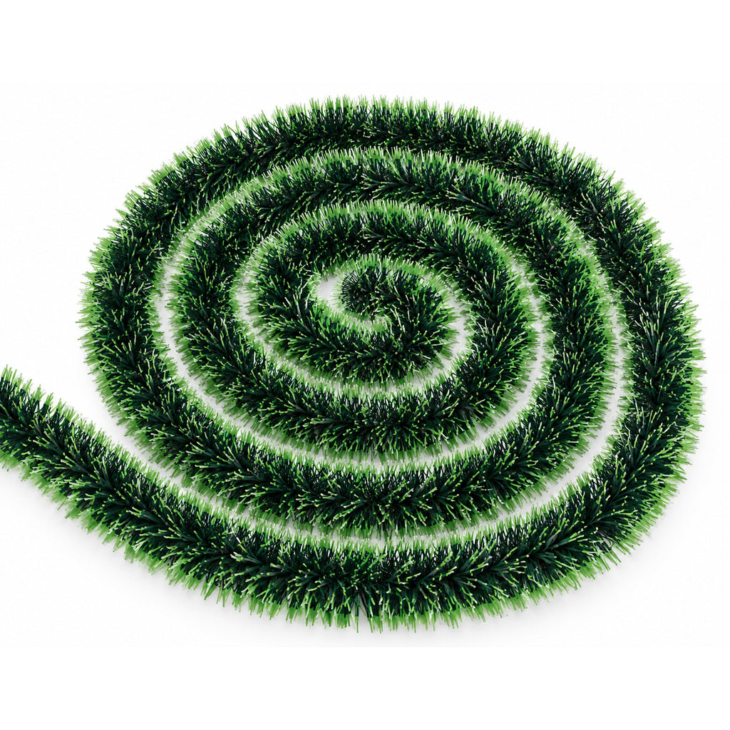 BMOT Weihnachtsgirlande mit oder ohne Schleifen, 10–15 m, Grün/Weiß